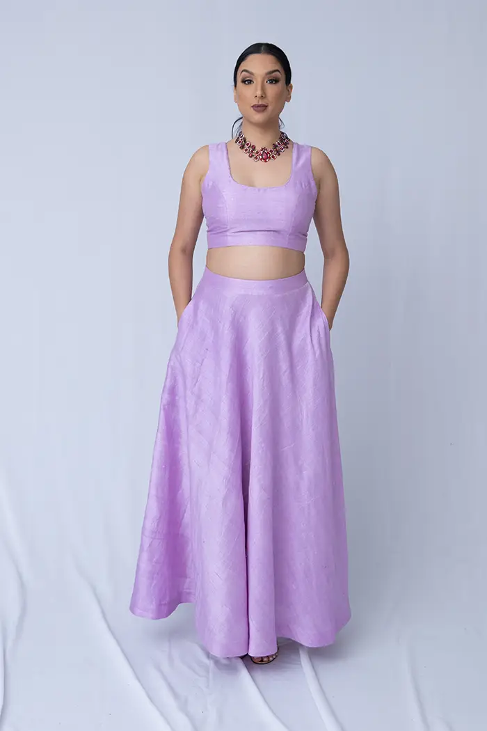 Women Standing Wearing purple Dress